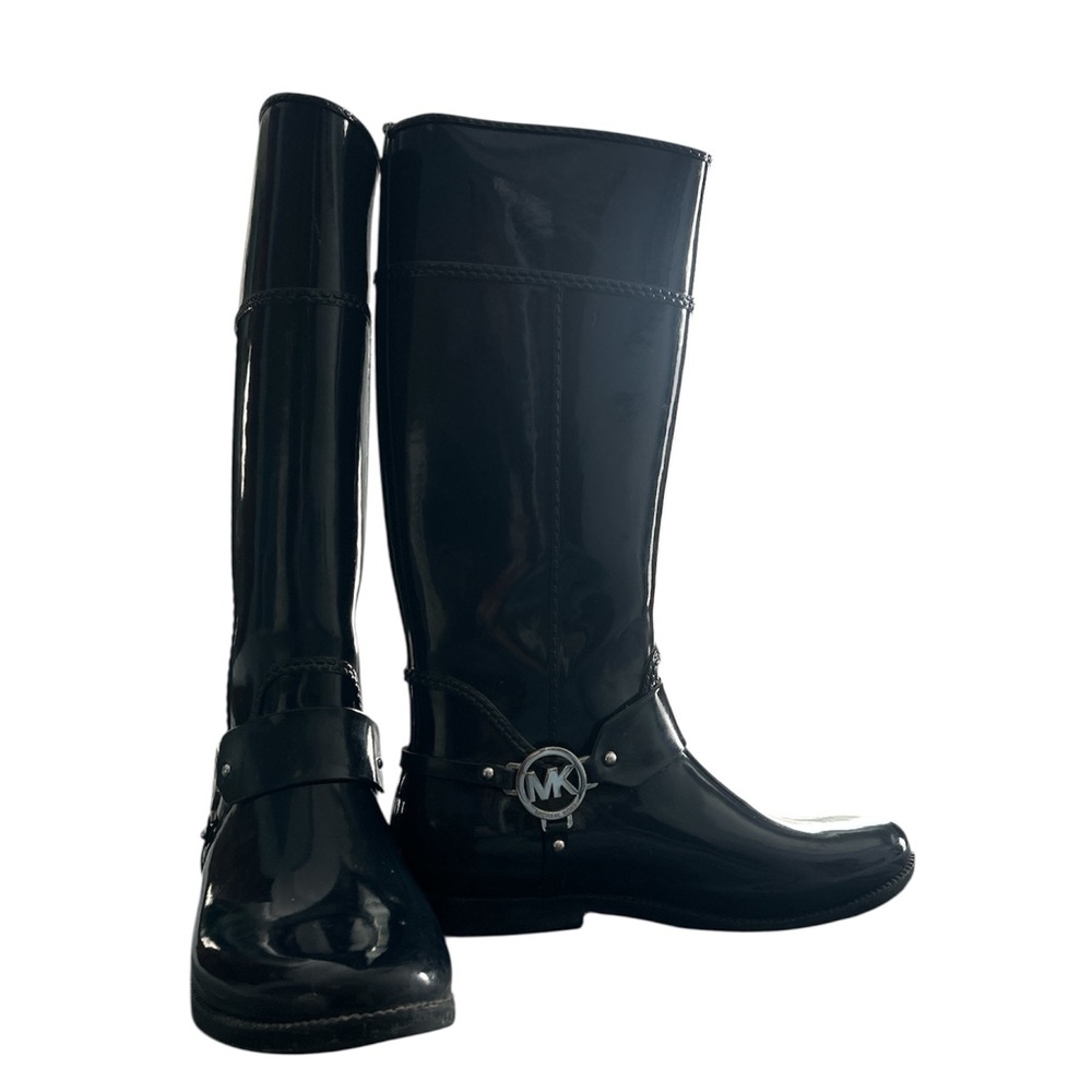 Michael Kors Glossy Navy Rain Boots - Picture 4 of 5